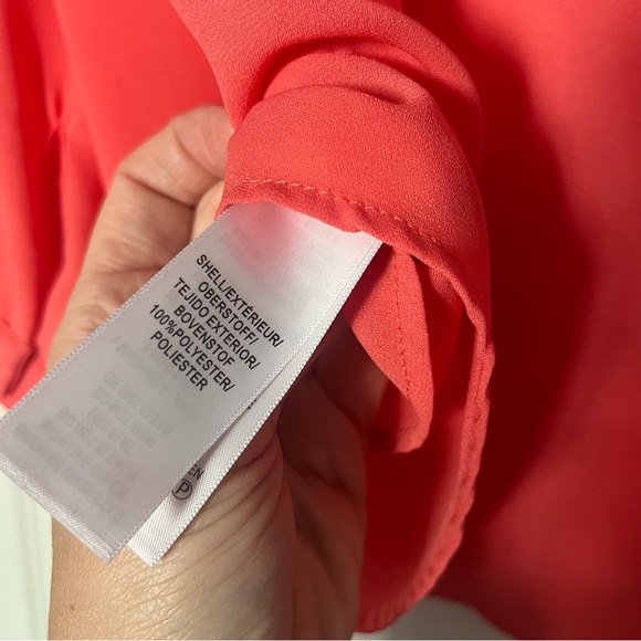 NWOT Adrianna Papell Vibrant Coral Blouse - Picture 8 of 8